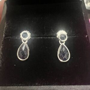 Elegant Silver and Blue Teardrop Earrings